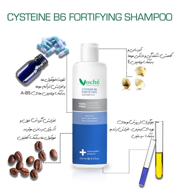 تصویر  شامپو تقویت کننده مو حاوی سیستئین و ویتامین B6 وچه مناسب موهای چرب