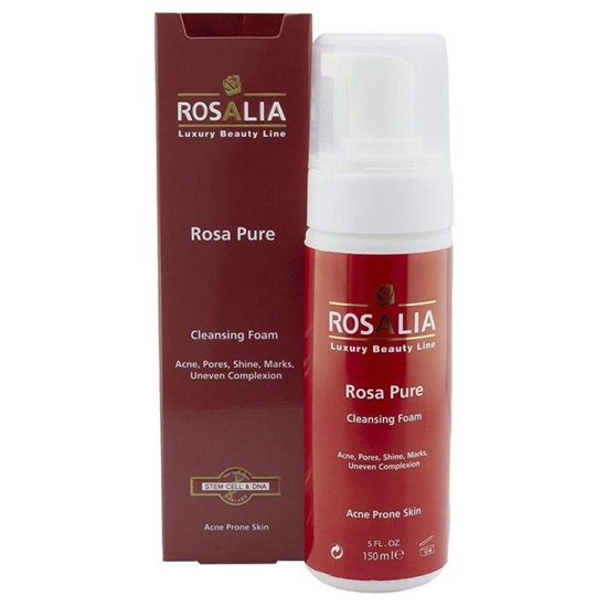 تصویر  فوم پاک کننده صورت رزالیا مدل Rosa Pure مناسب پوست چرب و جوشدار